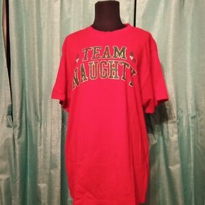 Holiday Time Red 'Team Naughty' Men's Short Sleeve Tee